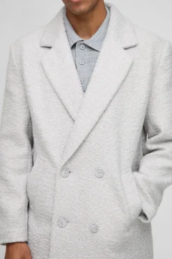 boohooMAN Manteau à double boutonnage en bouclé texturé à épaules tombées et revers<Homme Manteaux Et Vestes