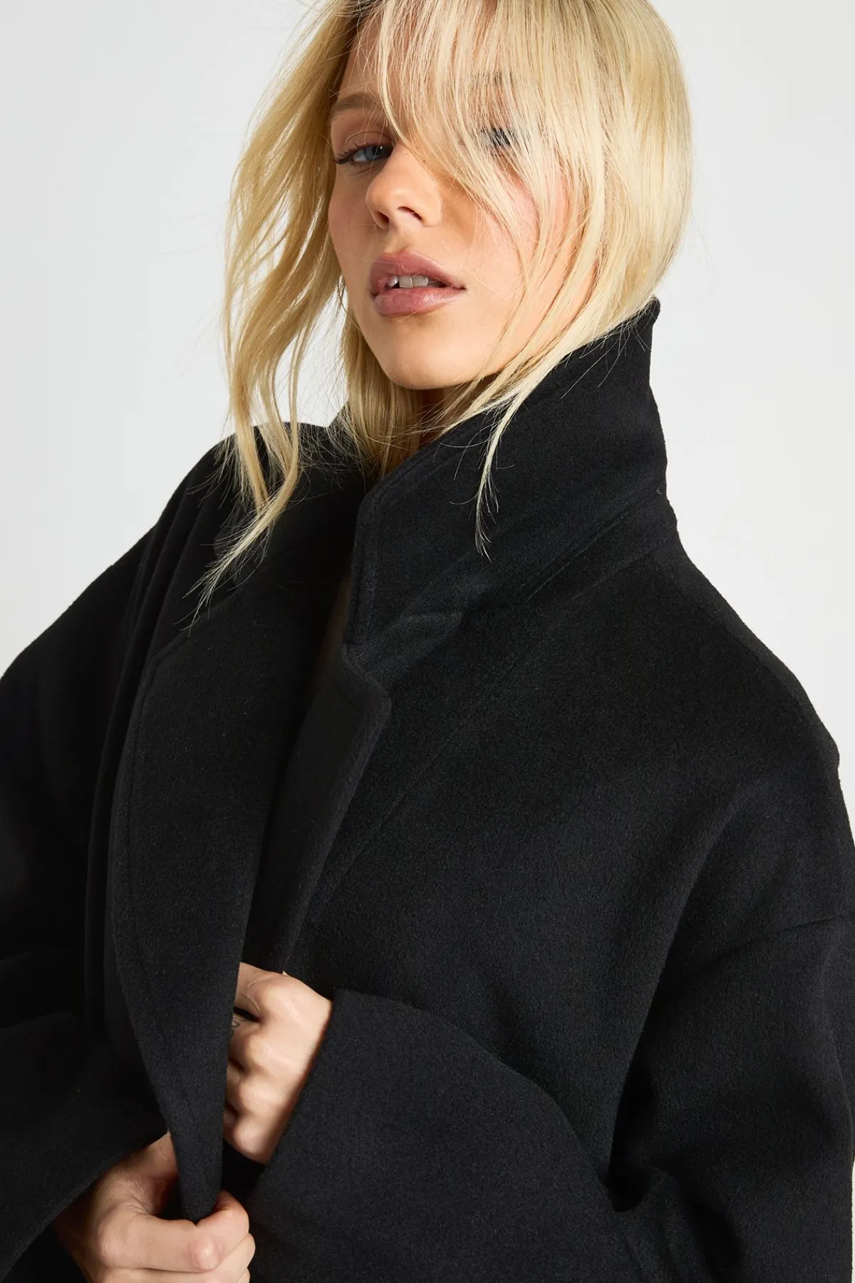 boohoo Manteau à double boutonnage look laine<Femme Manteaux Et Vestes D’Automne|Vestes & Manteaux