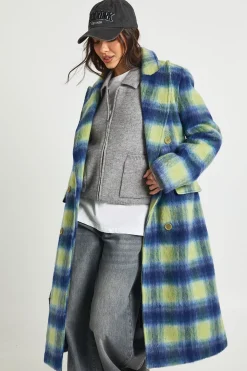 Manteau à double boutonnage look laine