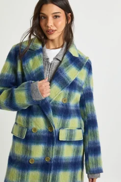 Manteau à double boutonnage look laine