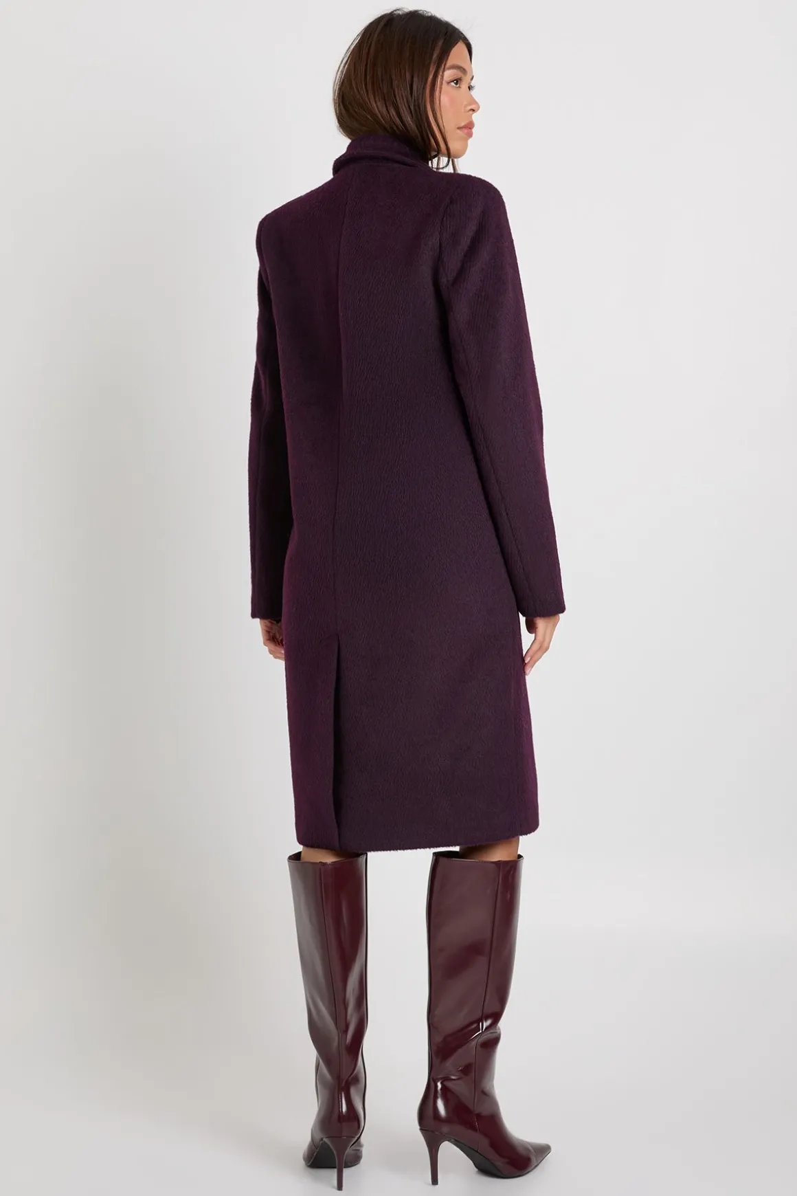 Manteau à double boutonnage style laine