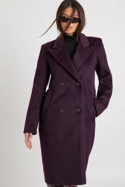 Manteau à double boutonnage style laine