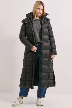 Manteau Doudoune Long avec Bordure en Fourrure