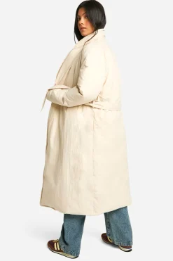 Manteau doudoune matelassé de maternité ceinturé