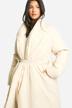 Manteau doudoune matelassé de maternité ceinturé