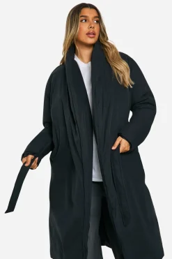 Manteau doudoune matelassé de maternité à ceinture