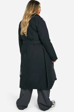 Manteau doudoune matelassé de maternité à ceinture