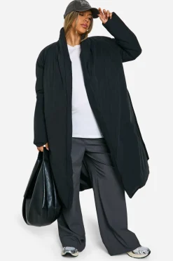 Manteau doudoune matelassé de maternité à ceinture