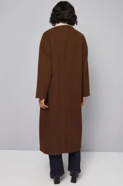 Manteau à Détail Écharpe Double Face