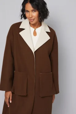 Manteau à Détail Écharpe Double Face