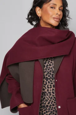Manteau à Détail Foulard Double Face