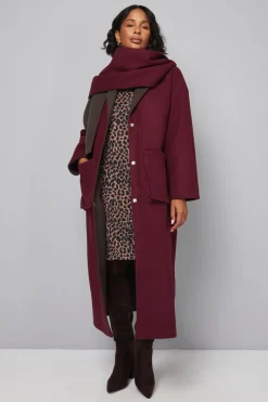Manteau à Détail Foulard Double Face