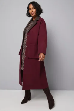 Manteau à Détail Foulard Double Face
