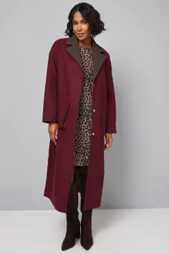 Manteau à Détail Foulard Double Face