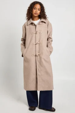 Manteau duffle maxi à détails à bouton-pression