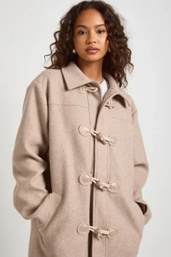 Manteau duffle maxi à détails à bouton-pression