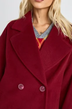 boohoo Manteau effet laine à double boutonnage<Femme Manteaux Et Vestes D’Automne|Vestes & Manteaux