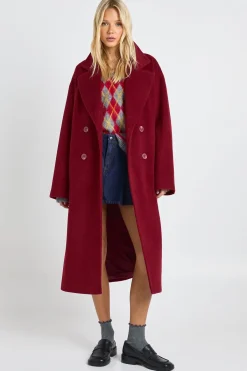 boohoo Manteau effet laine à double boutonnage<Femme Manteaux Et Vestes D’Automne|Vestes & Manteaux