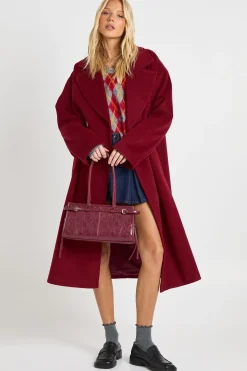 boohoo Manteau effet laine à double boutonnage<Femme Manteaux Et Vestes D’Automne|Vestes & Manteaux