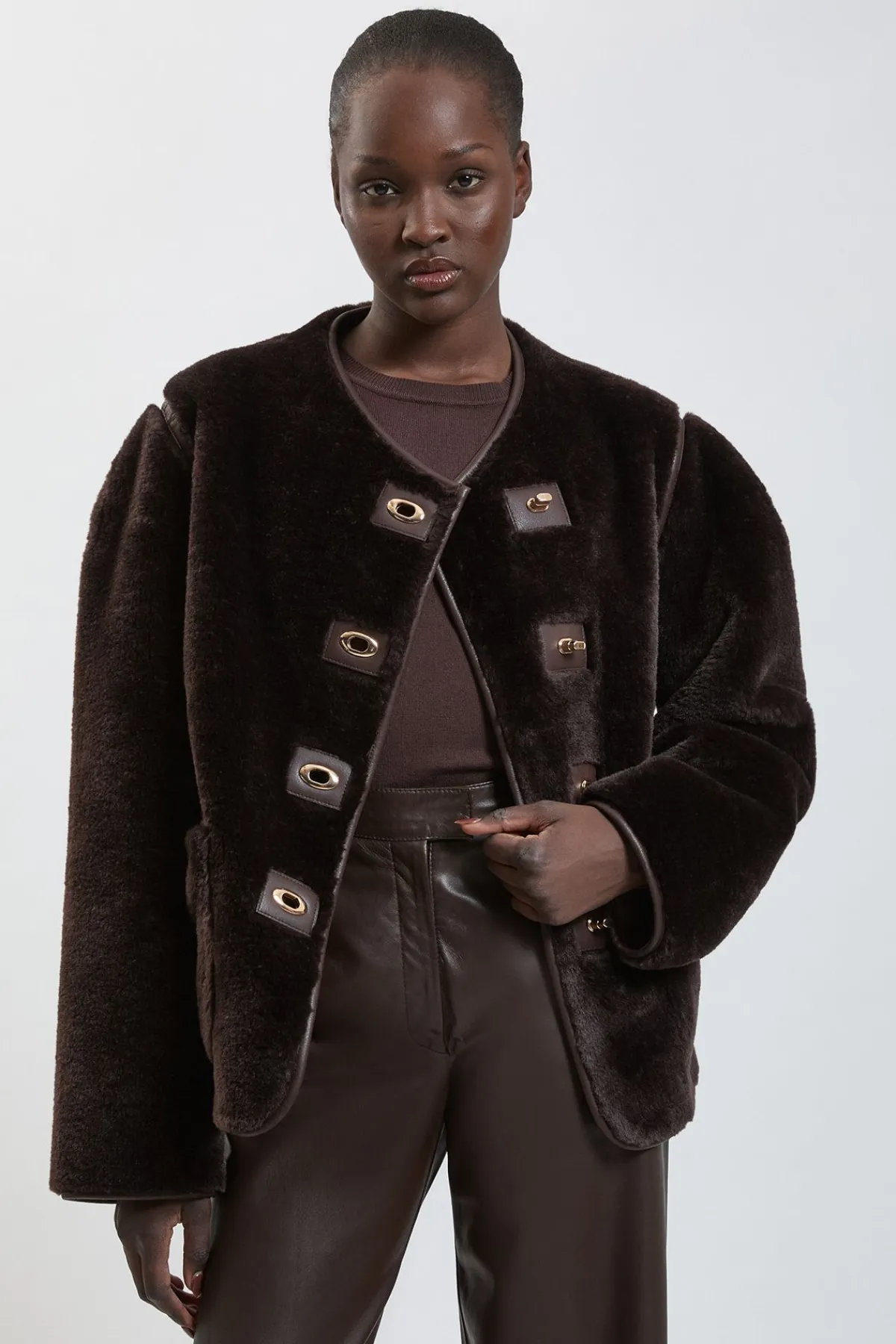 KarenMillen Manteau En Synthétique À Fermetures Tournantes<Femme Manteaux Et Vestes D’Automne|Vestes & Manteaux
