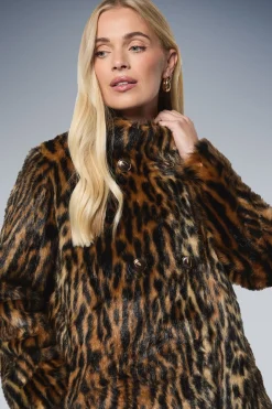 Manteau en synthétique Léopard Petite Taille