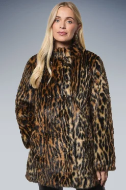 Manteau en synthétique Léopard Petite Taille