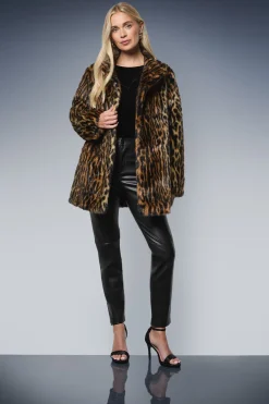 Manteau en synthétique Léopard Petite Taille