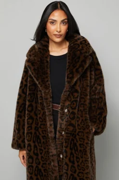 Manteau en synthétique Léopard Petite Taille