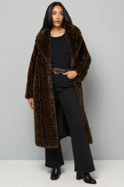Manteau en synthétique Léopard Petite Taille