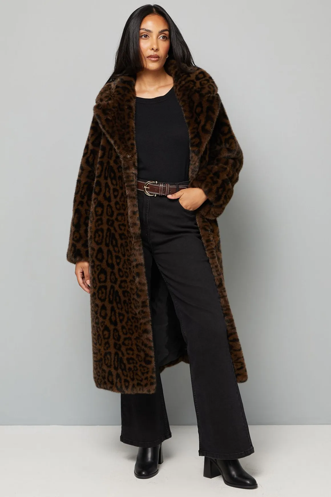 Manteau en synthétique Léopard Petite Taille
