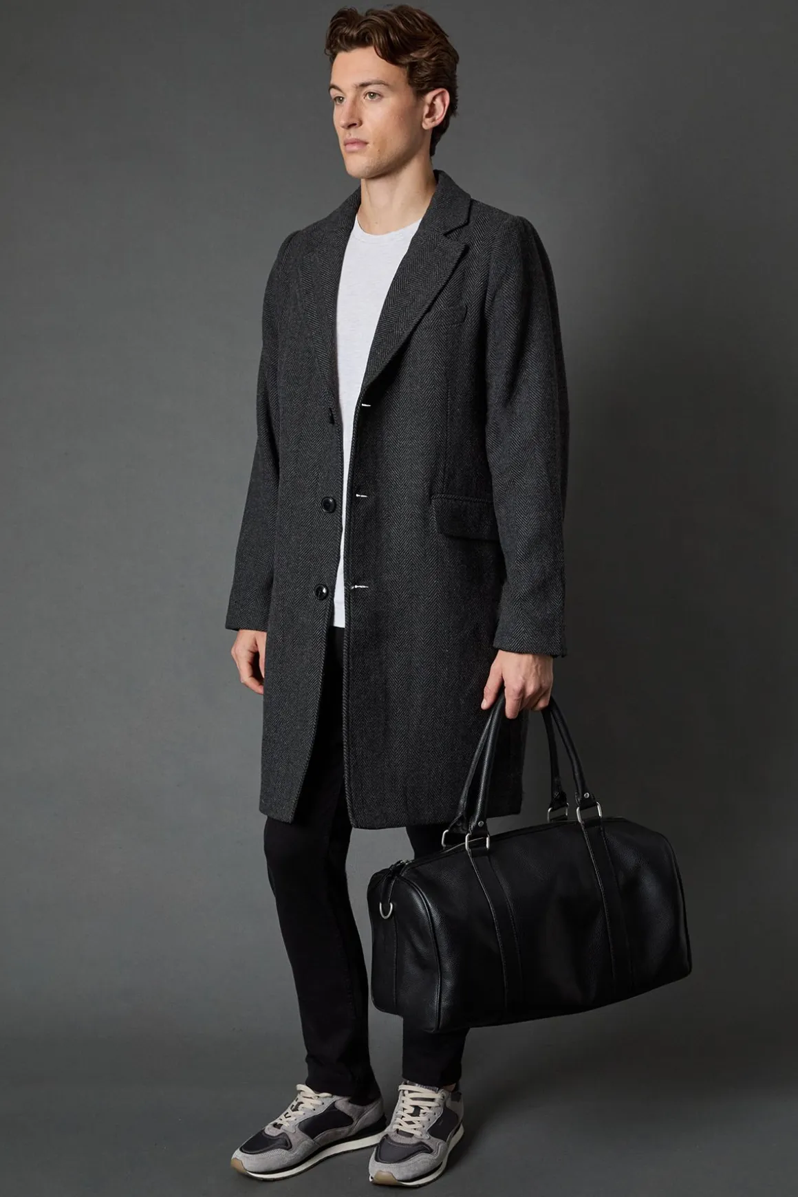 Manteau Epsom Anthracite à Chevrons
