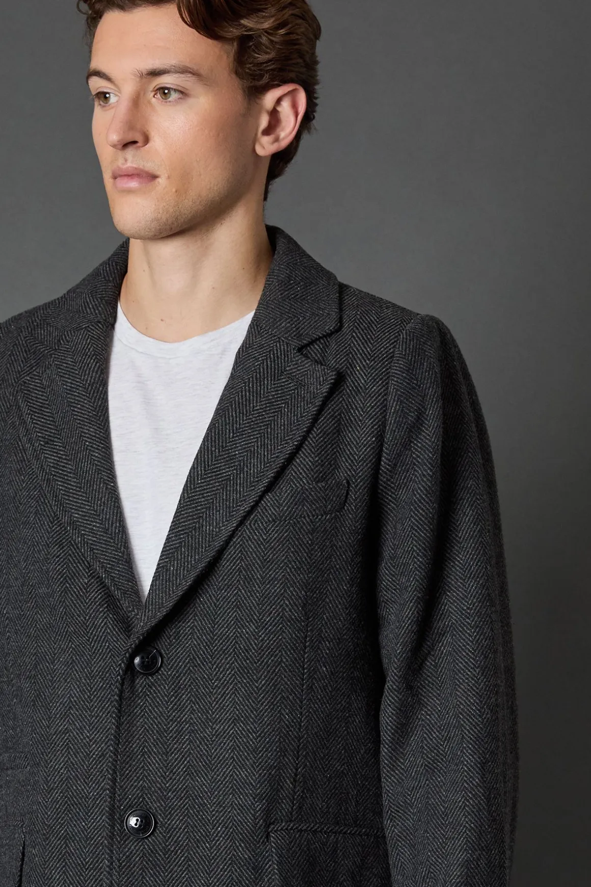 Manteau Epsom Anthracite à Chevrons