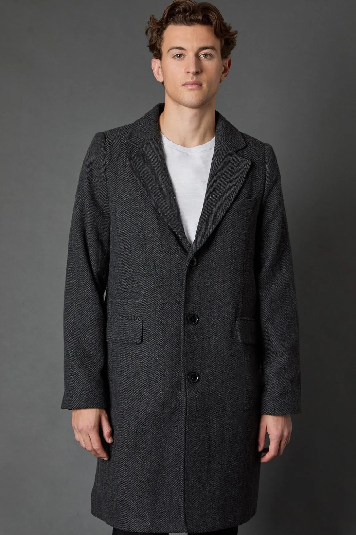 Manteau Epsom Anthracite à Chevrons
