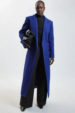 KarenMillen Manteau Long Ajusté En Mélange De Laine Coupe Tailleur Petite<Femme Vestes & Manteaux