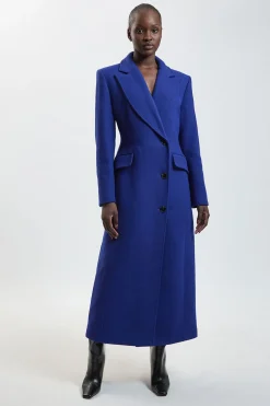 KarenMillen Manteau Long Ajusté En Mélange De Laine Coupe Tailleur Petite<Femme Vestes & Manteaux