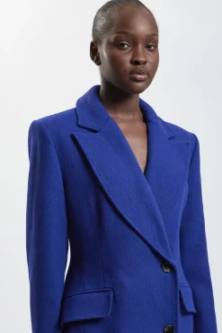 KarenMillen Manteau Long Ajusté En Mélange De Laine Coupe Tailleur Petite<Femme Vestes & Manteaux