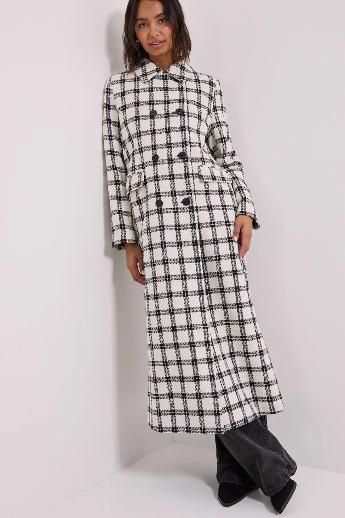 Dorothy Perkins Manteau Long à Carreaux<Femme Manteaux Et Vestes D’Automne|Vestes & Manteaux