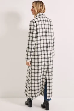 Manteau Long à Carreaux