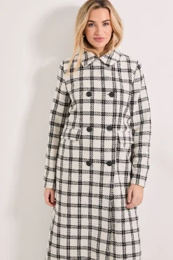 Manteau Long à Carreaux