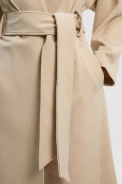 KarenMillen Manteau Long Ceinturé en Laine Brossée Style Portefeuille<Femme Tailleurs|Vestes & Manteaux
