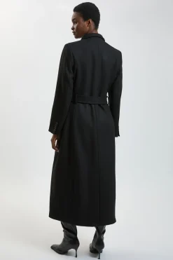 KarenMillen Manteau Long Cintré En Laine Avec Col Cranté Coupe Petite<Femme Manteaux Et Vestes D’Automne|Vestes & Manteaux