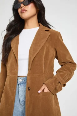 Manteau Long Cintré En Synthétique Petite