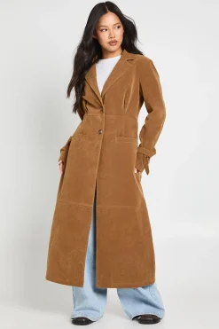 Manteau Long Cintré En Synthétique Petite