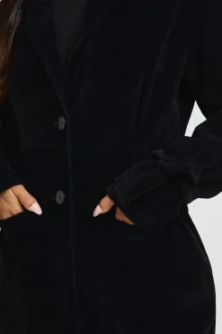 Manteau Long Cintré En Synthétique Petite