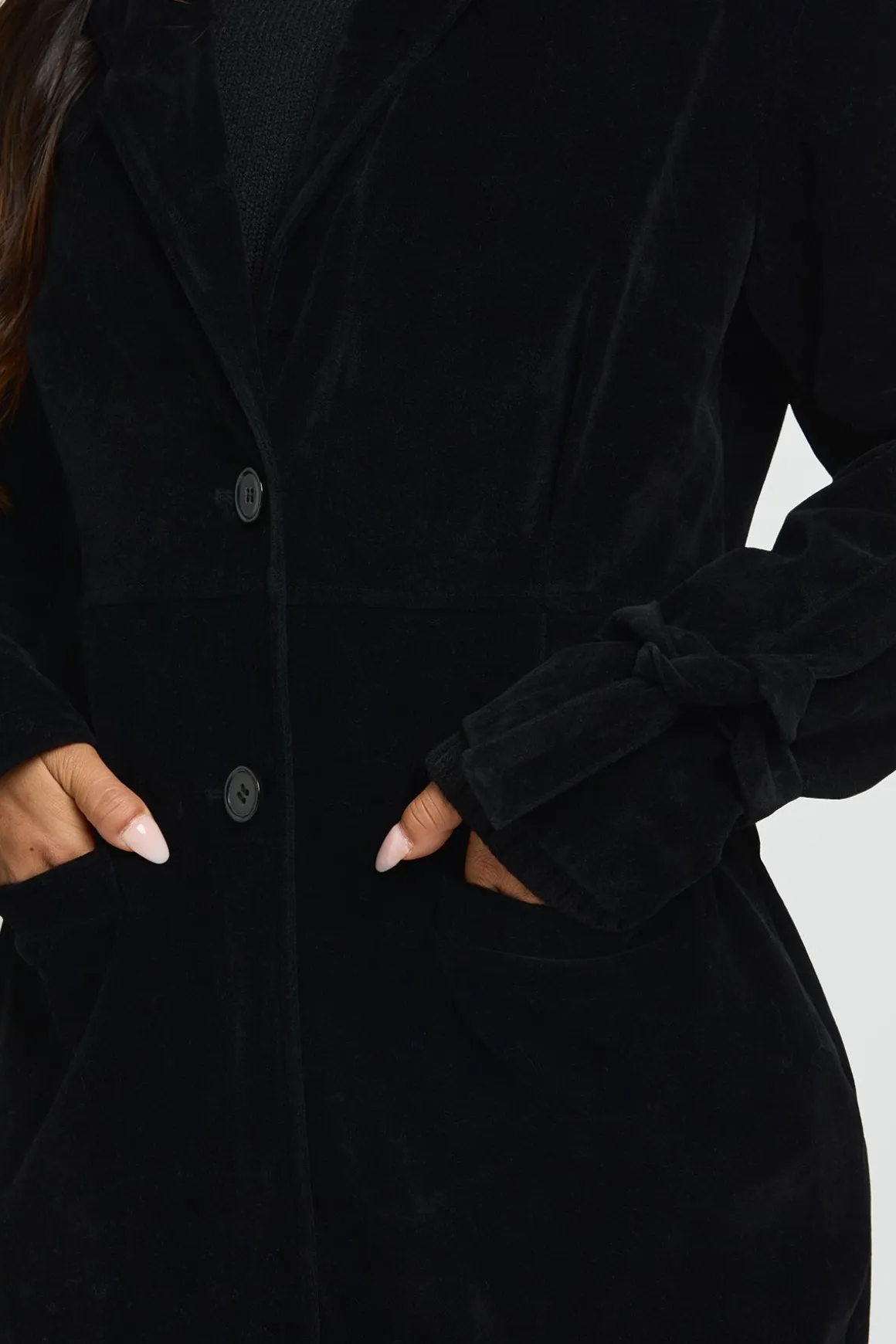 Manteau Long Cintré En Synthétique Petite