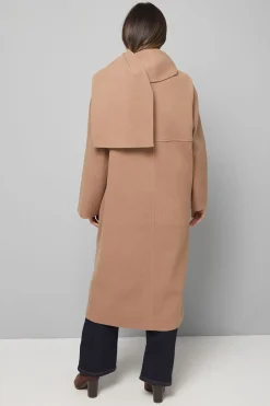 Manteau Long à Col Écharpe