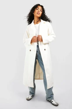 boohoo Manteau long à double boutonnage<Femme Vestes & Manteaux