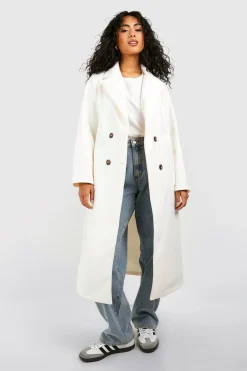 boohoo Manteau long à double boutonnage<Femme Vestes & Manteaux