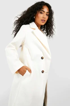boohoo Manteau long à double boutonnage<Femme Vestes & Manteaux