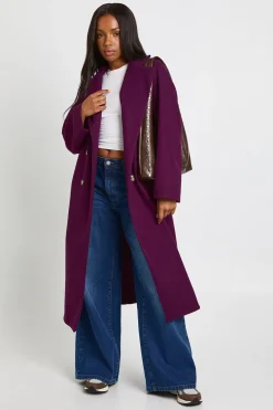 Manteau long à double boutonnage